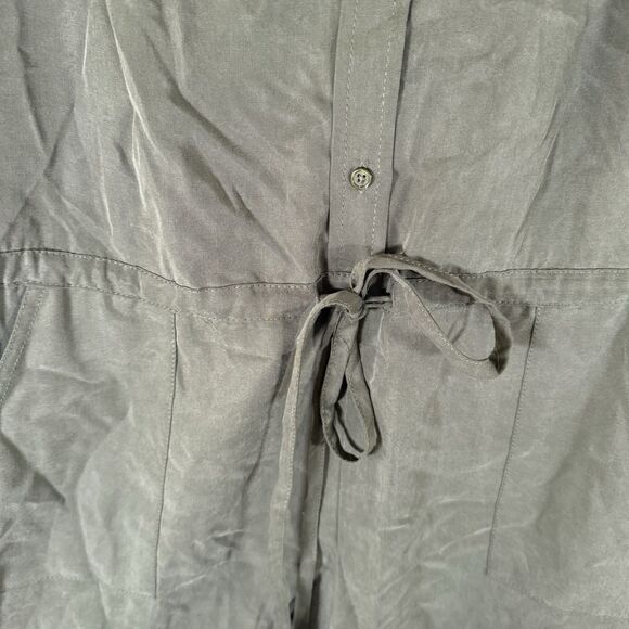 Banana Republic Romper Women's 4 Green Button Up Sleeveless Collared Pockets Tie - Picture 5 of 10